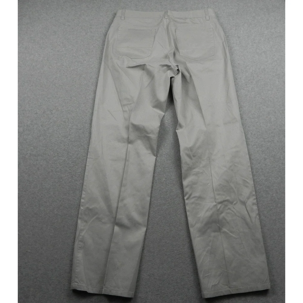 Calvin Klein Chinos Mens 34x34 Straight Leg Light Gray Cotton Twill Pants Casual